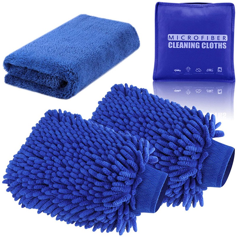 4 Pack Size Car Wash Clean Kit Mitt